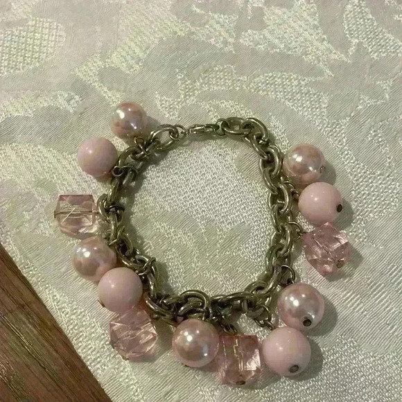 Vintage pink and silver bracelet - Picture 2 of 2